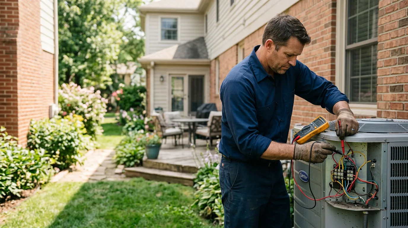 HVAC technician working near Davenport Center, NY